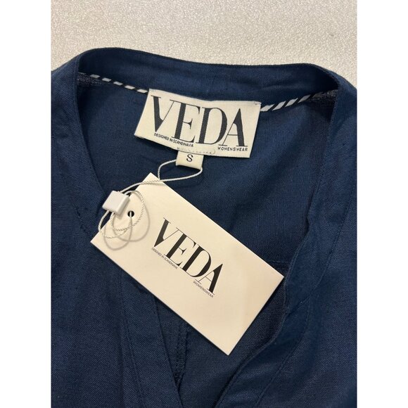 Veda Womens Navy Blue Button-Down oversize Tunic Dress Small NWT - Picture 4 of 5